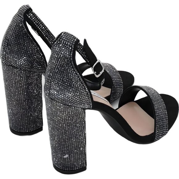 Steve Madden Carrson Block Heel Ankle Strap Sandals Black Women's US 7.5 - Picture 3 of 6